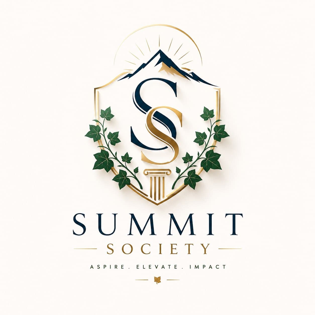 Summit Society crest. Aspire. Elevate. Impact.